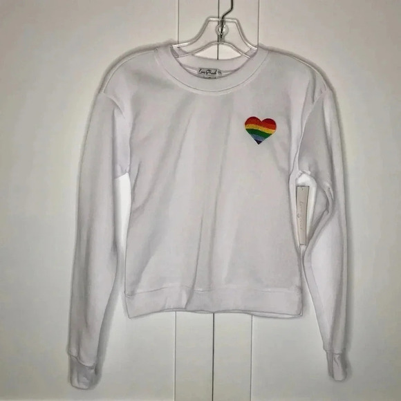 LOVE STREAK Rainbow Heart Sweatshirt - Picture 1 of 6